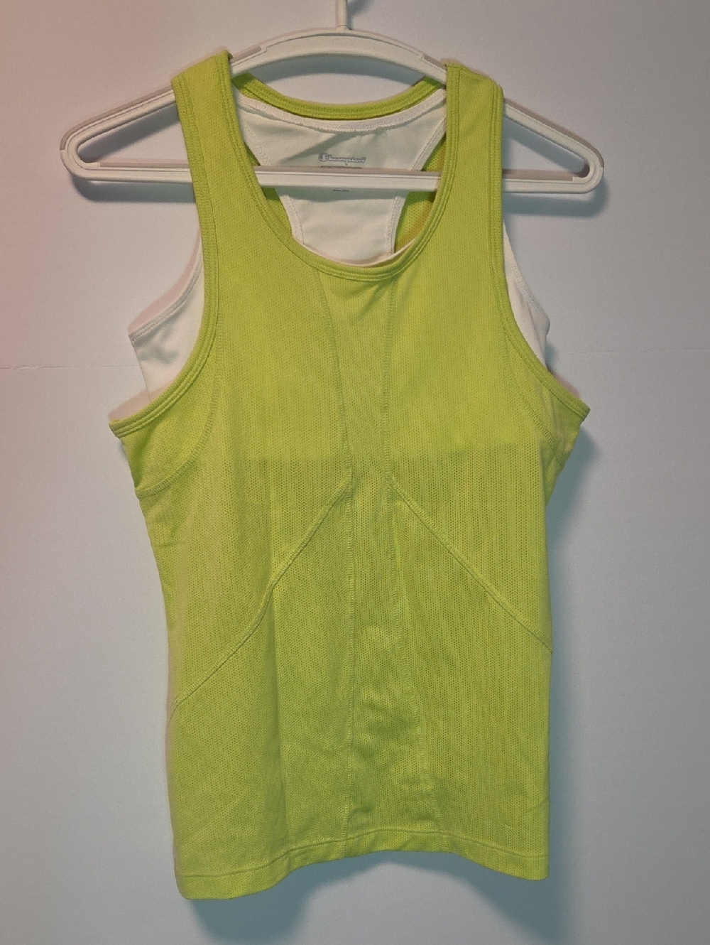 Champion Lime Racerback Tank Built In Bra Athletic Workout Top M